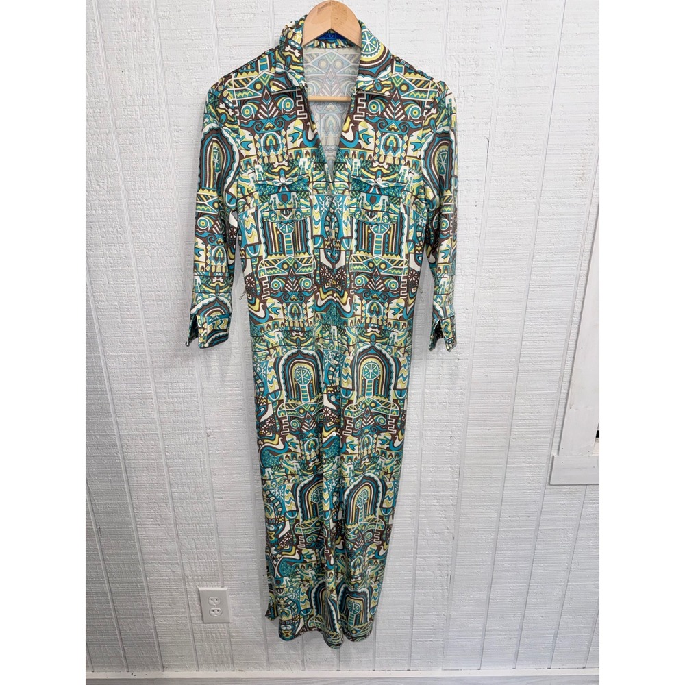 J.McLaughlin Jumpsuit Women Blue Geometric Abstract Print Small